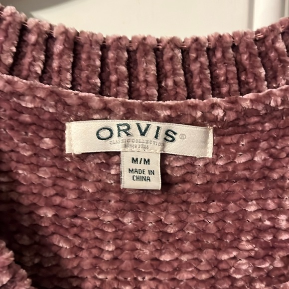 ORVIS VNeck Long Pullover Chenille Sweater Women’s M - Picture 2 of 6